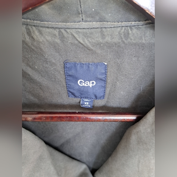 Gap The Utility Jacket Gray LINED Wide Collar Cargo Jacket Belted Petite SP - Picture 10 of 14